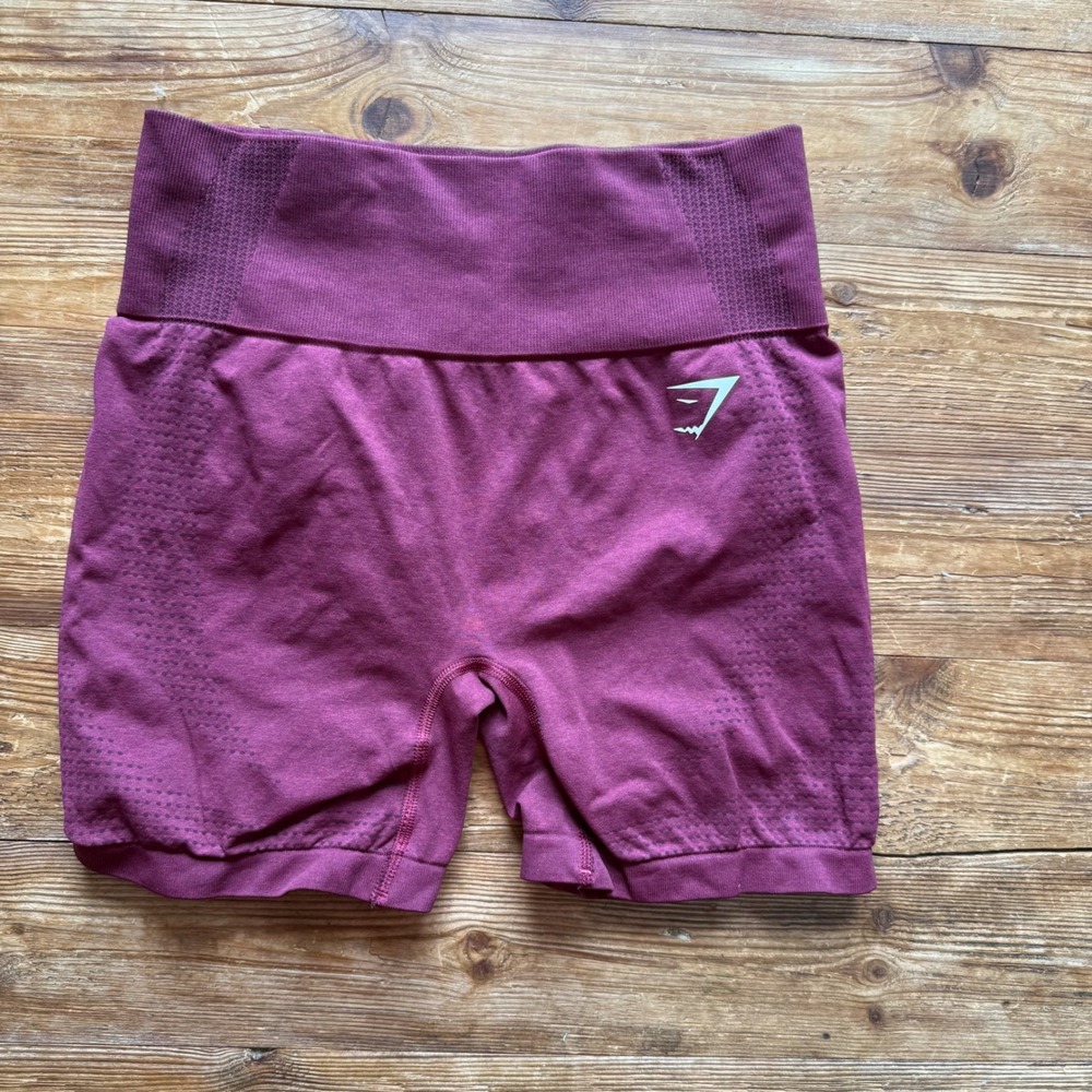 Gymshark Vital Seamless 2.0 Athletic Shorts Purple Marl High Waisted Medium EUC